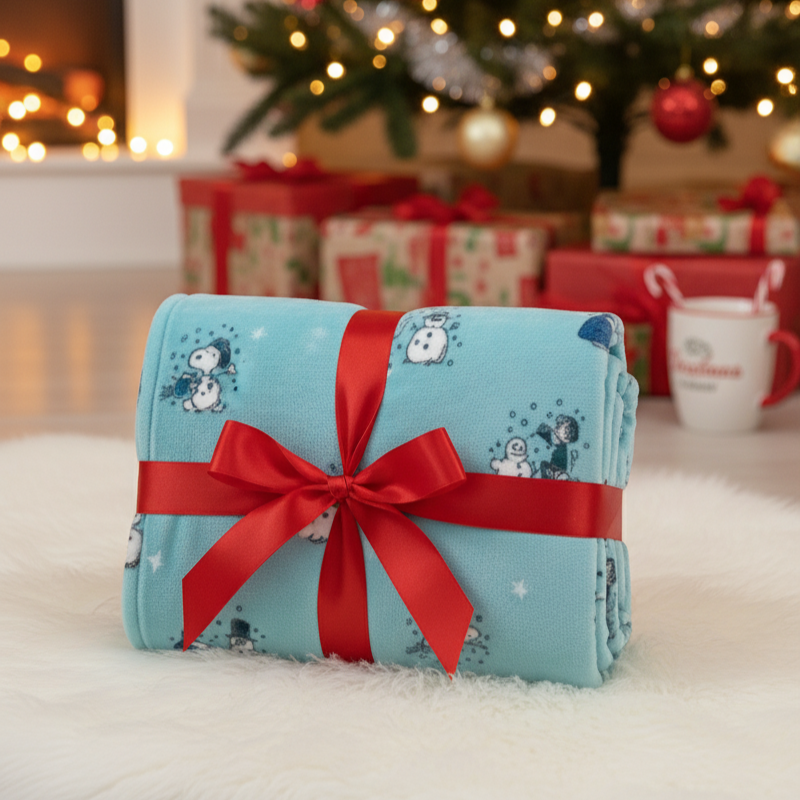 Peanuts Holiday Plush Throw Blanket