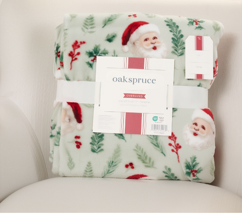 Whimsical Holiday Plush Throw Blanket