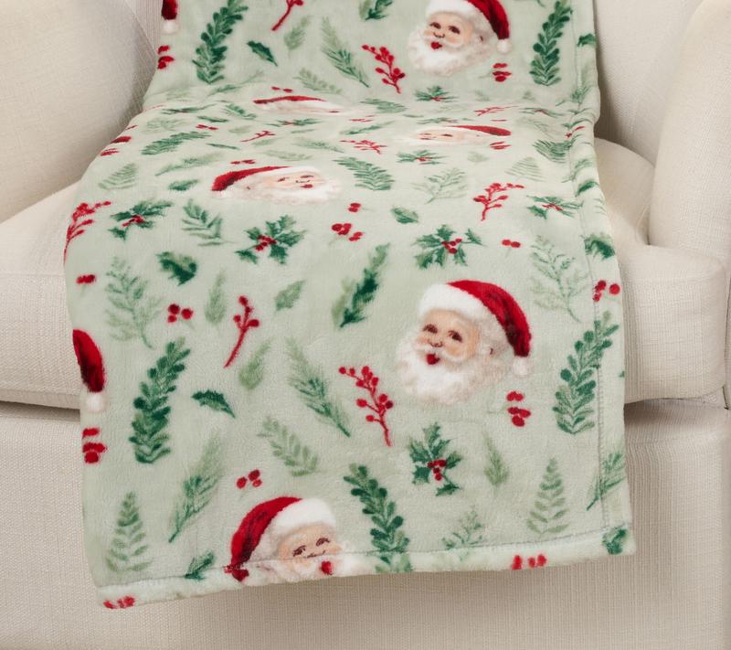 Whimsical Holiday Plush Throw Blanket