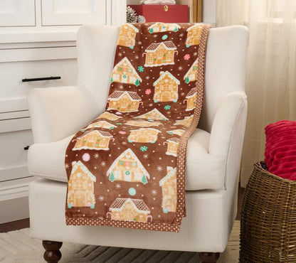 Holiday Printed Throw w/ Trim