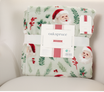 Whimsical Holiday Plush Throw Blanket